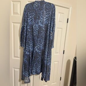 LuLaRoe Blue Leopard Print Cardigan